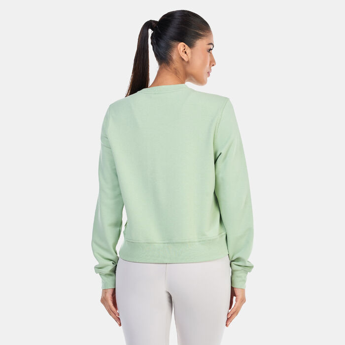 Nike Women's Dri-FIT One French Terry Sweatshirt Green image number 1