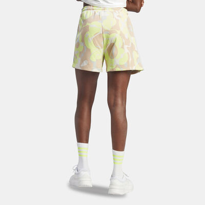 adidas Women's Floral Graphic 3-Stripes Printed Shorts Green adidas Women's Floral Graphic 3-Stripes Printed Shorts Green