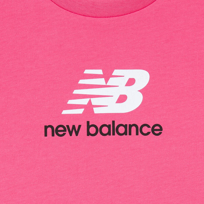 New Balance Kids' Jersey Stacked Logo T-Shirt Pink image number 2