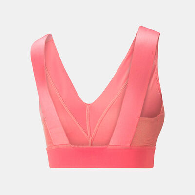 PUMA Women's Elektro Summer Mid Impact Sports Bra Pink