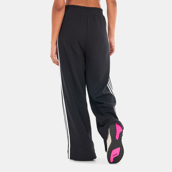 adidas Women's Essentials 3-Stripes French Terry Wide Sweatpants Black adidas Women's Essentials 3-Stripes French Terry Wide Sweatpants Black image number 1