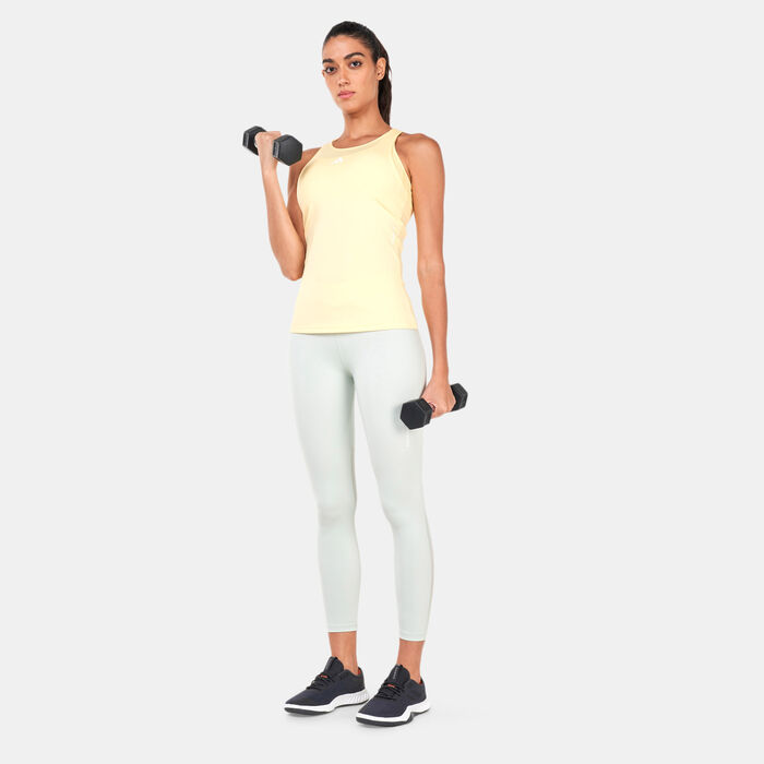 adidas Women's Techfit Racerback Training Top yellow adidas Women's Techfit Racerback Training Top yellow image number 2