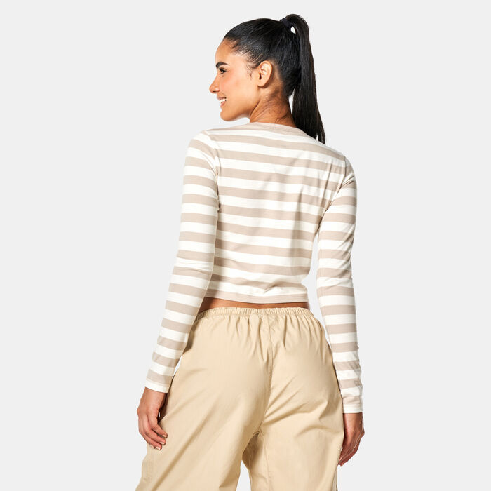 Converse Women's Striped T-Shirt Beige Converse Women's Striped T-Shirt Beige image number 1