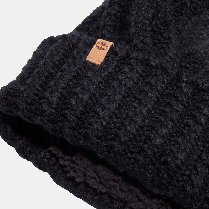 Timberland Women's Cable Premium Pom Beanie Black image number 1