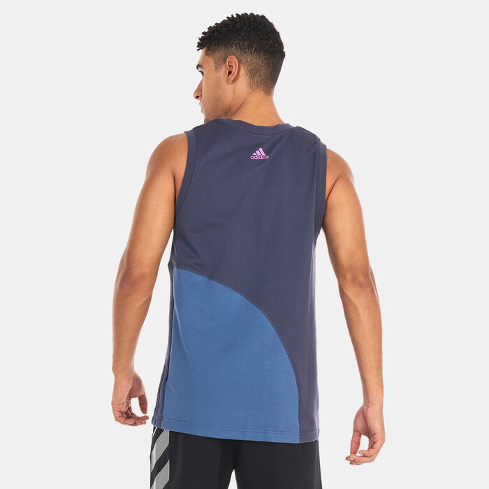adidas Men Trae Tank Top Blue adidas Men Trae Tank Top Blue image number 1