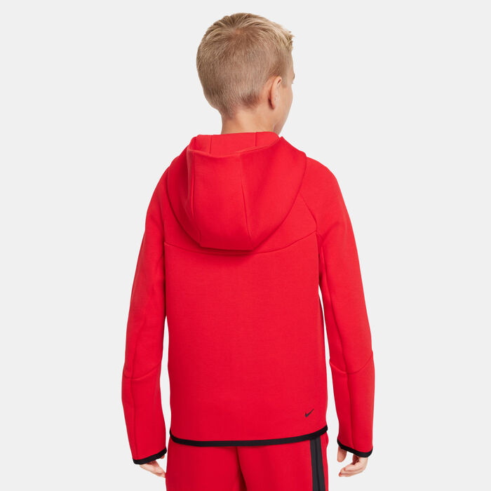 Nike Kids' Sportswear Tech Fleece Full-Zip Hoodie Red Nike Kids' Sportswear Tech Fleece Full-Zip Hoodie Red image number 1