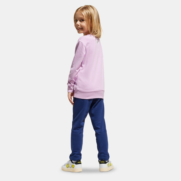 adidas Kids' x Smileyworld Sweatshirt and Sweatpants Set Purple image number 1