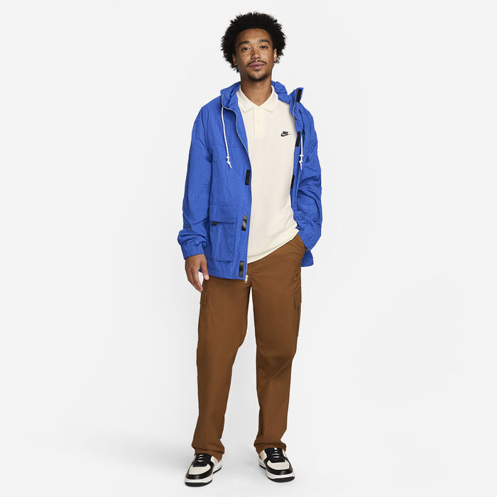 Nike Men's Club Long-Sleeve Polo Shirt Ivory image number 4