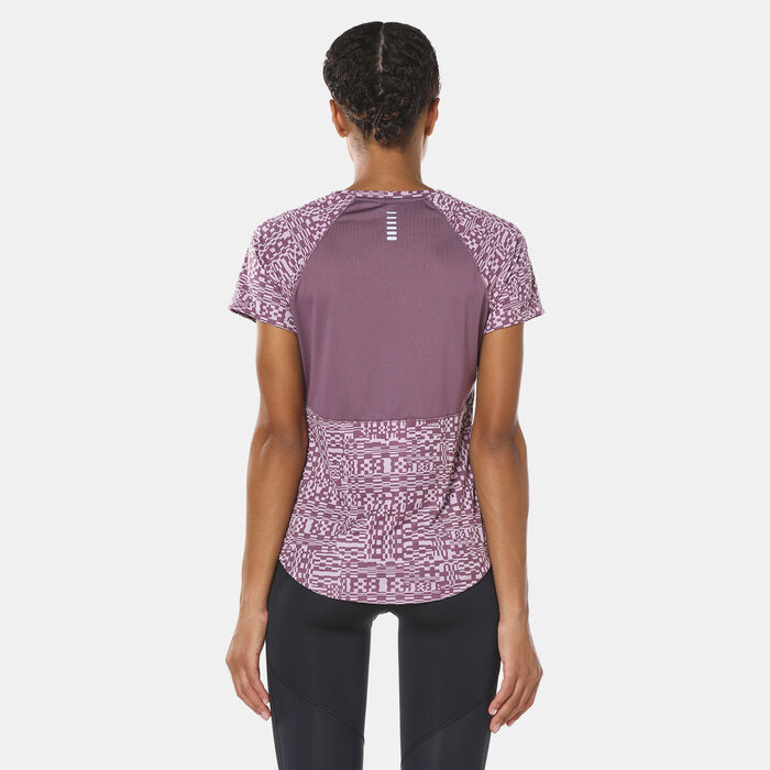 Under Armour Women's Speed Stride Printed T-Shirt Blue Under Armour Women's Speed Stride Printed T-Shirt Blue image number 1