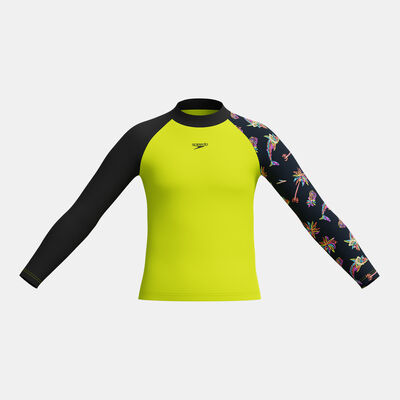 Speedo Kids' Printed Swimming Rashguard yellow