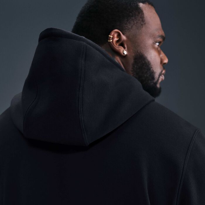 Nike Men's Club Fleece Hoodie Black Nike Men's Club Fleece Hoodie Black image number 7