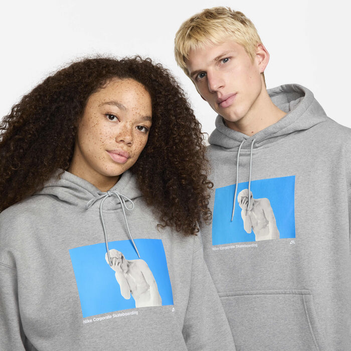 Nike SB Fleece Pullover Skate Hoodie Grey Nike SB Fleece Pullover Skate Hoodie Grey image number 2