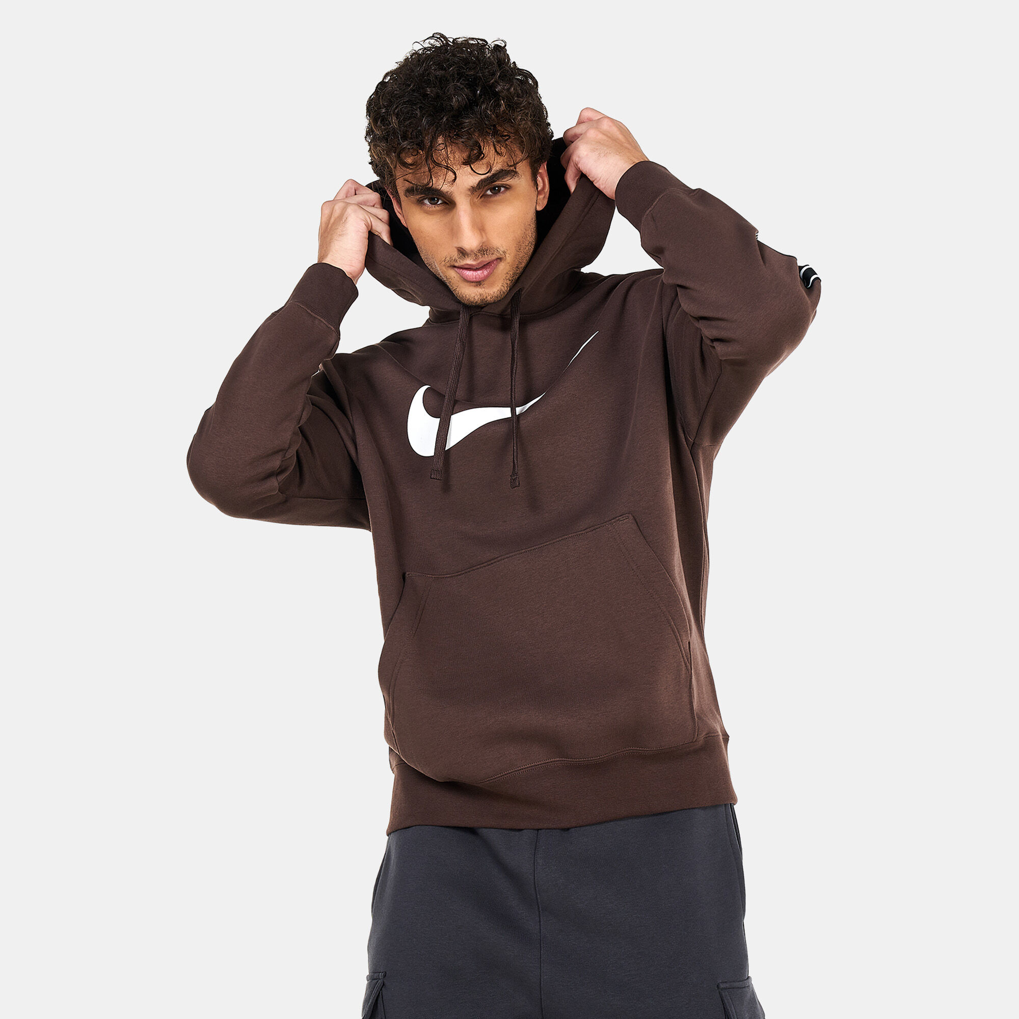 Men s Sportswear Repeat Pullover Fleece Hoodie Brown Nike in KSA SSS