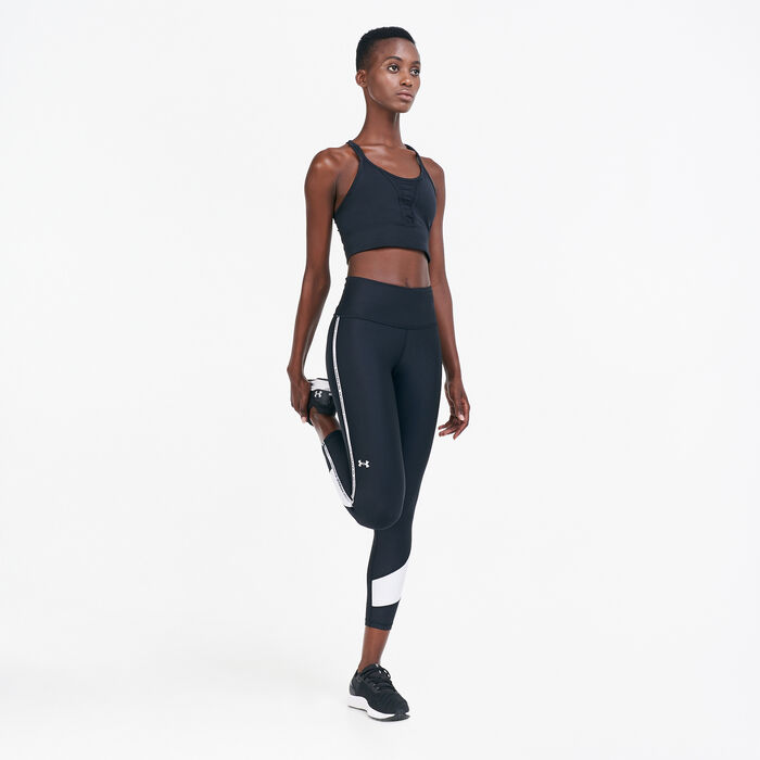 Under Armour Women's HeatGear® Armour Taped Ankle Leggings Black Under Armour Women's HeatGear® Armour Taped Ankle Leggings Black image number 2