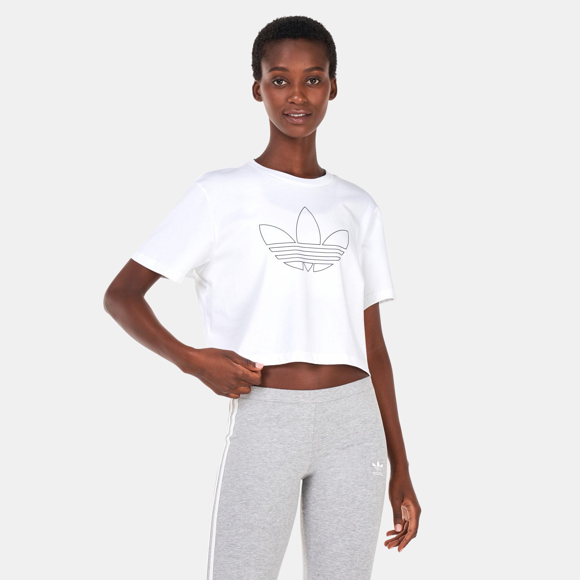 Adidas originals deals trefoil crop hoodie