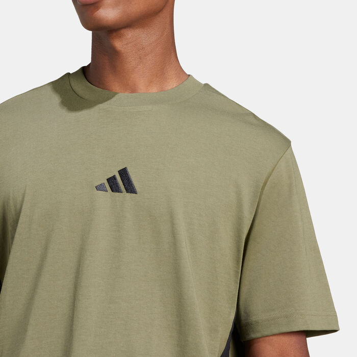 adidas Men's Essentials 3-Stripes T-Shirt Green adidas Men's Essentials 3-Stripes T-Shirt Green image number 3