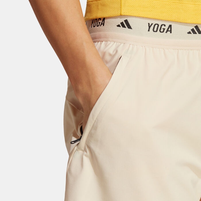 adidas Men's Yoga Training 2-in-1 Shorts Beige adidas Men's Yoga Training 2-in-1 Shorts Beige image number 3