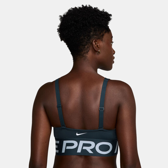 Nike Women's Pro Indy Plunge Medium-Support Sports Bra Blue Nike Women's Pro Indy Plunge Medium-Support Sports Bra Blue image number 1