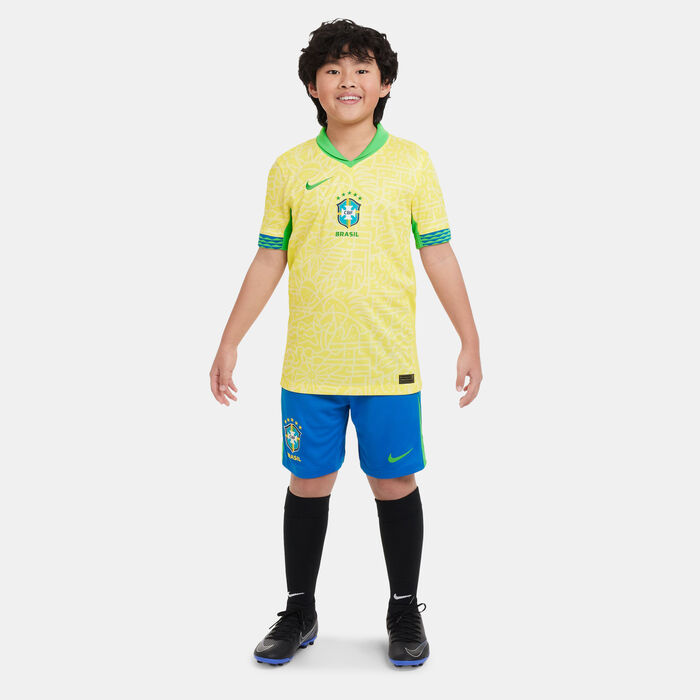 Nike Kids' Brazil Stadium Dri-FIT Replica Home Football Jersey - 2024 yellow Nike Kids' Brazil Stadium Dri-FIT Replica Home Football Jersey - 2024 yellow image number 2