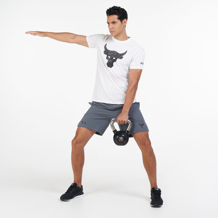 Under Armour Men's Project Rock Brahma Bull T-Shirt White Under Armour Men's Project Rock Brahma Bull T-Shirt White image number 2