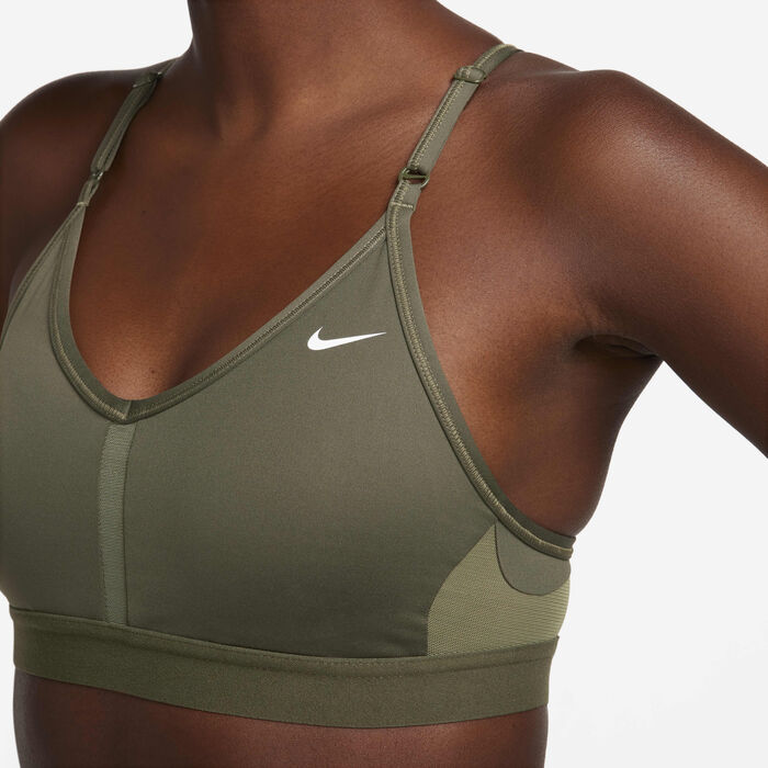 Nike Women's Indy Light-Support Padded V-Neck Sports Bra Green Nike Women's Indy Light-Support Padded V-Neck Sports Bra Green image number 4