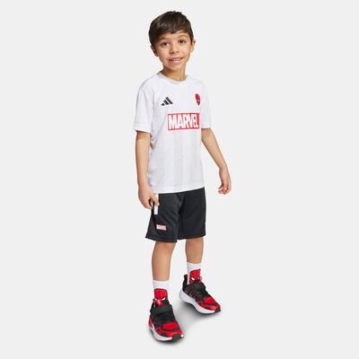 adidas Kids' Marvel Spiderman T-Shirt And Shorts Set White