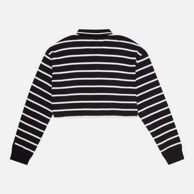 Vans Women's Disney Bad Apple Crop Rugby Polo Shirt Black