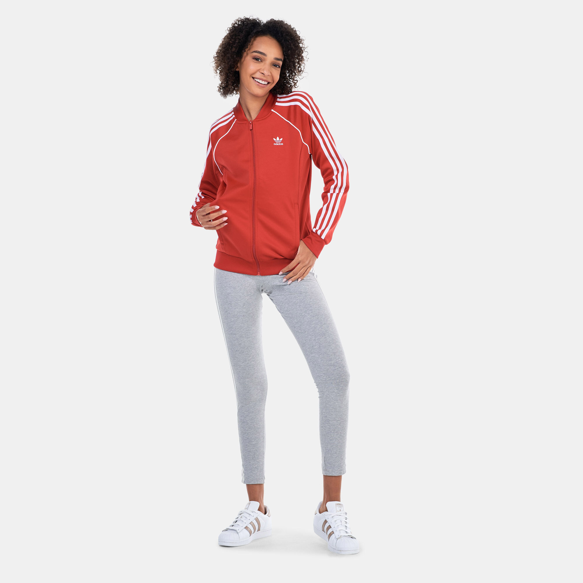 Adidas sst track jacket women's red top