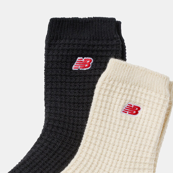 New Balance Waffle Knit Ankle Socks (2 Pairs) Multi-Color image number 2