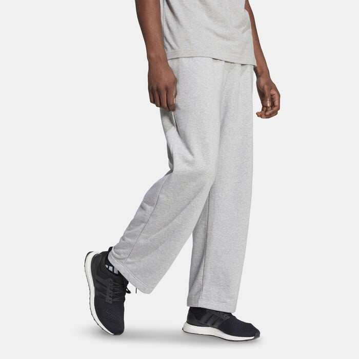adidas Men's Essentials Logo Wide-Leg Joggers Grey adidas Men's Essentials Logo Wide-Leg Joggers Grey image number 2