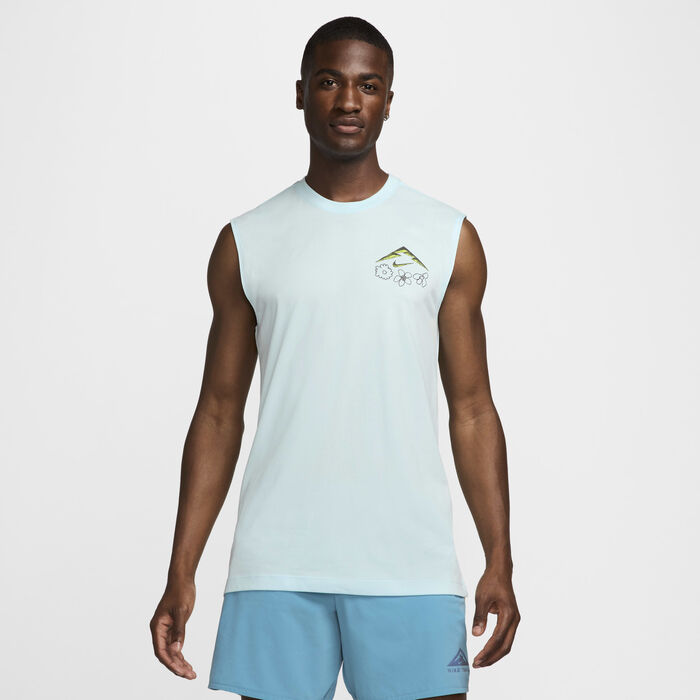 Nike Men's Dri-FIT Sleeveless Running T-Shirt Blue Nike Men's Dri-FIT Sleeveless Running T-Shirt Blue image number 1