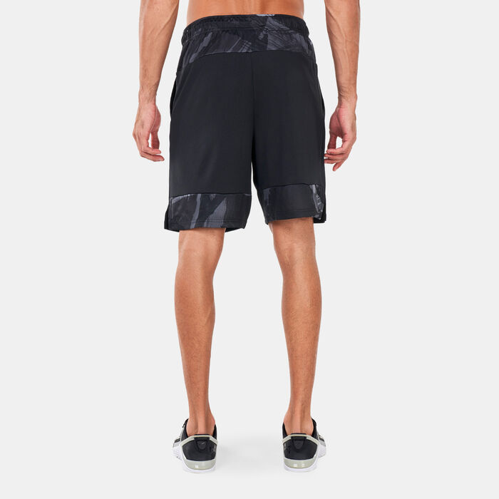 Nike Men's Dri-FIT Knit Camo Training Shorts Black image number 1