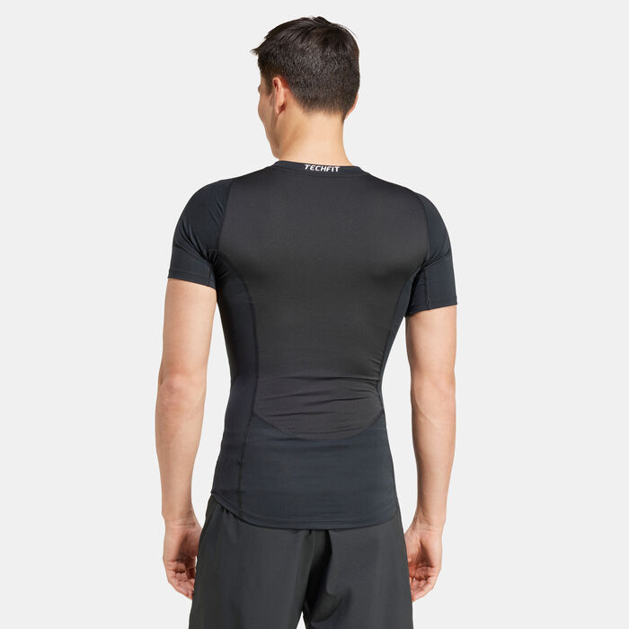 adidas Men's TECHFIT Training Compression Top Black image number 1