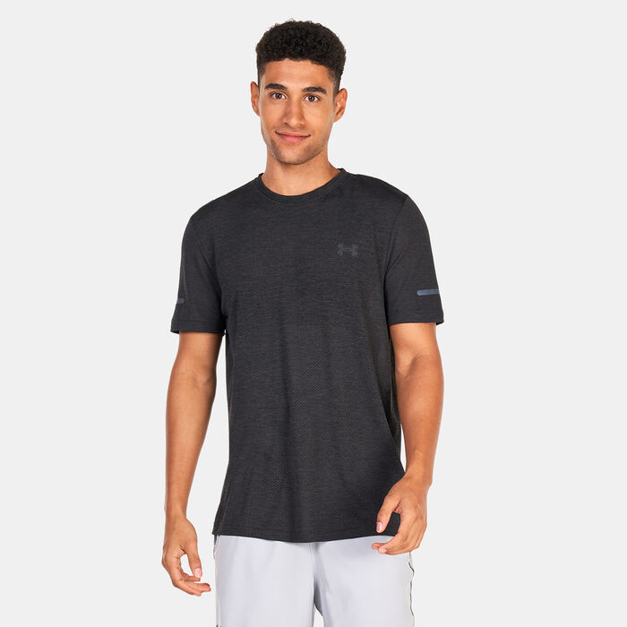 Under Armour Men's UA Seamless Stride Running T-Shirt Black Under Armour Men's UA Seamless Stride Running T-Shirt Black image number 0