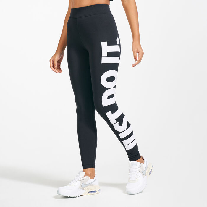 Buy Nike Women's Sportswear Essential Just Do It Leggings Black in
