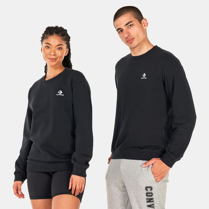 Converse Star Chevron Embroidered Sweatshirt Black Converse Star Chevron Embroidered Sweatshirt Black image number 0