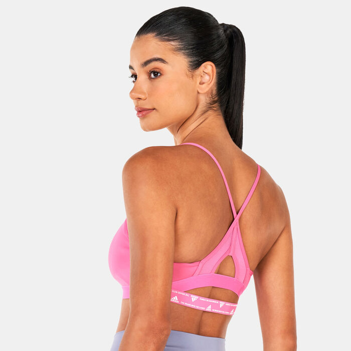 adidas Women's Aeroreact Training Sports Bra Pink adidas Women's Aeroreact Training Sports Bra Pink image number 1