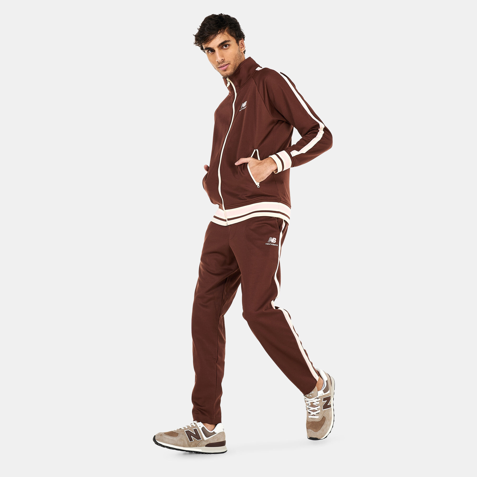 Buy New Balance Men s NB Athletics 70s Run Track Pants Brown in
