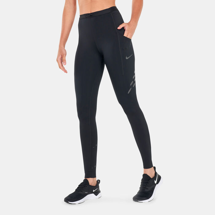Nike Leggings Dri Fit Womens Drawstring Back Pocket Ankle Zip