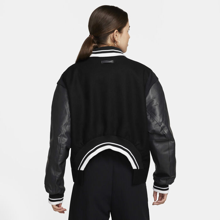 Nike Women's Sportswear Oversized Wool Destroyer Jacket Black Nike Women's Sportswear Oversized Wool Destroyer Jacket Black image number 1