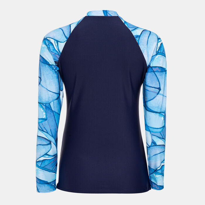 Arena Women's Modesty Swimming Rashguard Blue Arena Women's Modesty Swimming Rashguard Blue image number 1