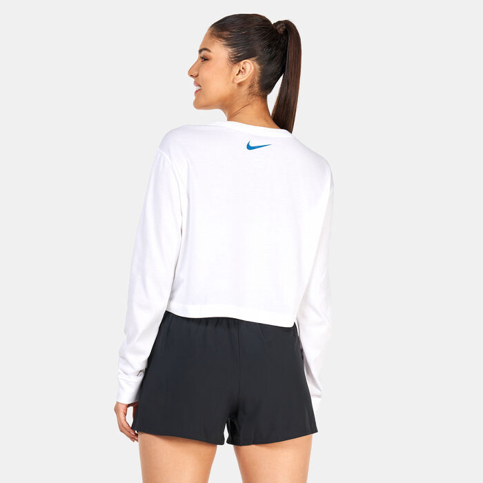 Nike Women's Dri-FIT Court Slam Crop Top White Nike Women's Dri-FIT Court Slam Crop Top White image number 1