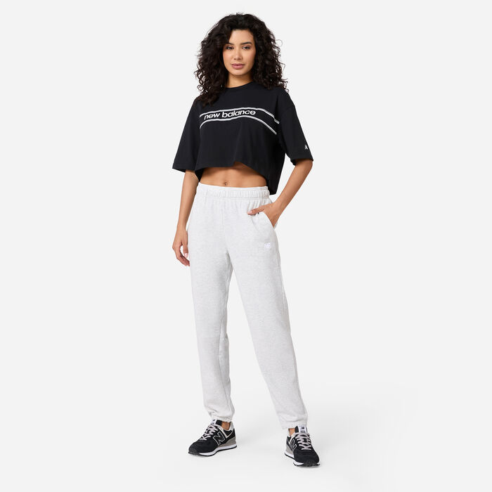 New Balance Women's Athletics Linear Logo T-Shirt Purple image number 2