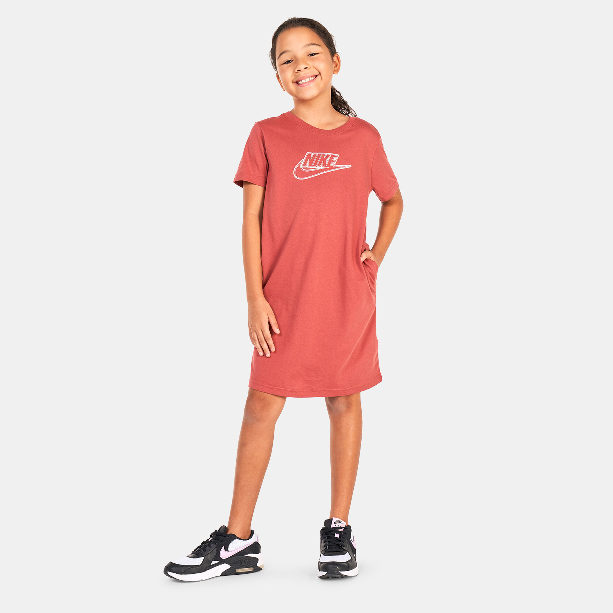 Buy Nike Kids Sportswear Futura T Shirt Dress Red in KSA SSS