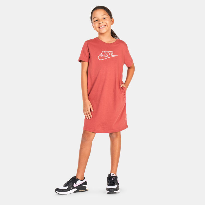 Nike Kids' Sportswear Futura T-Shirt Dress Brown image number 0