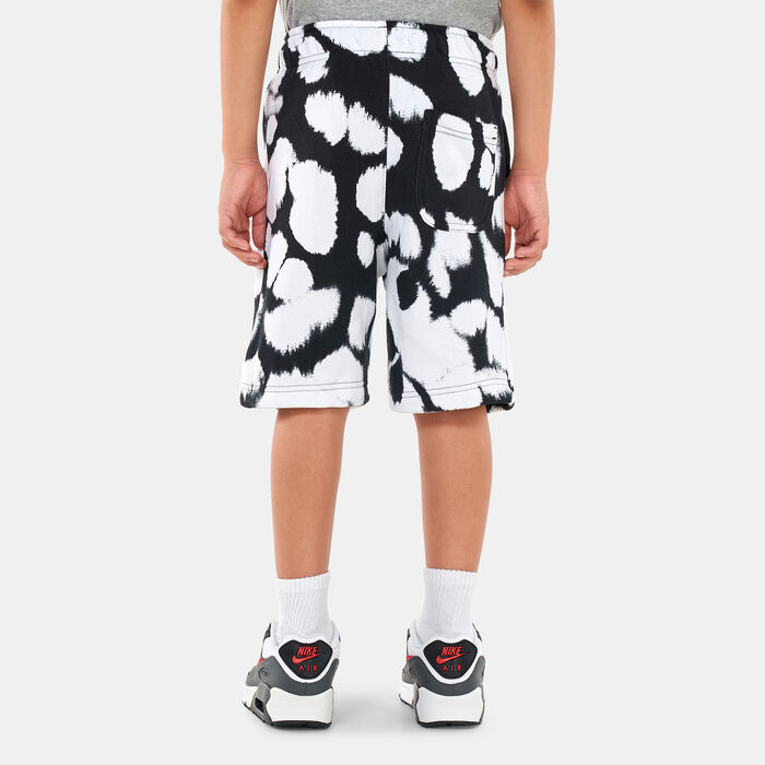 Nike Kids' Sportswear Printed French Terry Shorts (Older Kids) Black image number 1