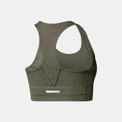 adidas Women's Run Pocket Medium-Support Training Sports Bra Green