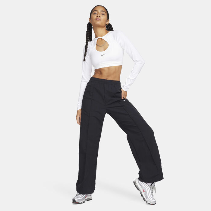 Nike Women's Sportswear Everything Wide Leg Trousers Black Nike Women's Sportswear Everything Wide Leg Trousers Black image number 6