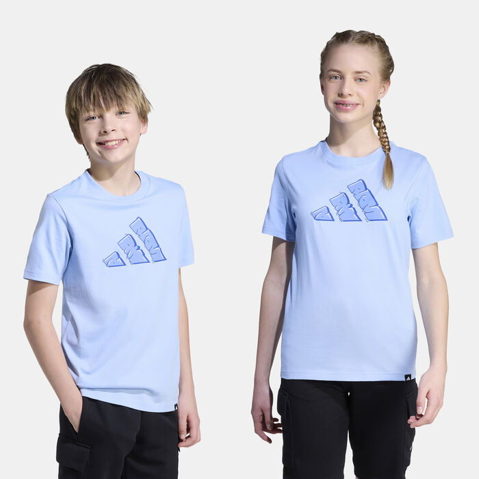 adidas Kids' Graffiti Graphic T-Shirt Blue image number 4