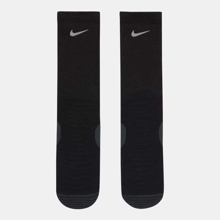Nike Men's Dri-FIT Trail Running Crew Socks (1 Pair) Black Nike Men's Dri-FIT Trail Running Crew Socks (1 Pair) Black image number 1